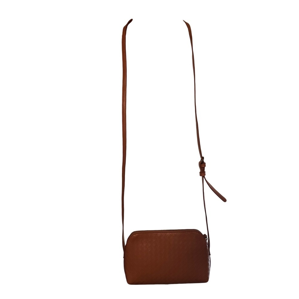 Universal Thread Crossbody Bag Woven Faux Leather Small Brown Adjustable Strap